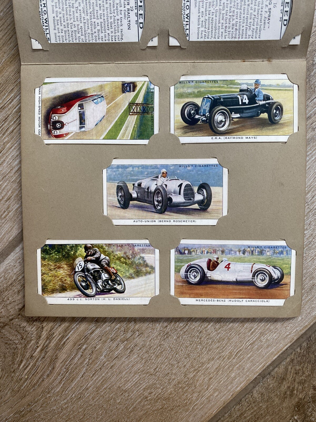 Cigarette 50 Card Set Wills’s Wills SPEED Car Boat Plane Record 1938 Complete