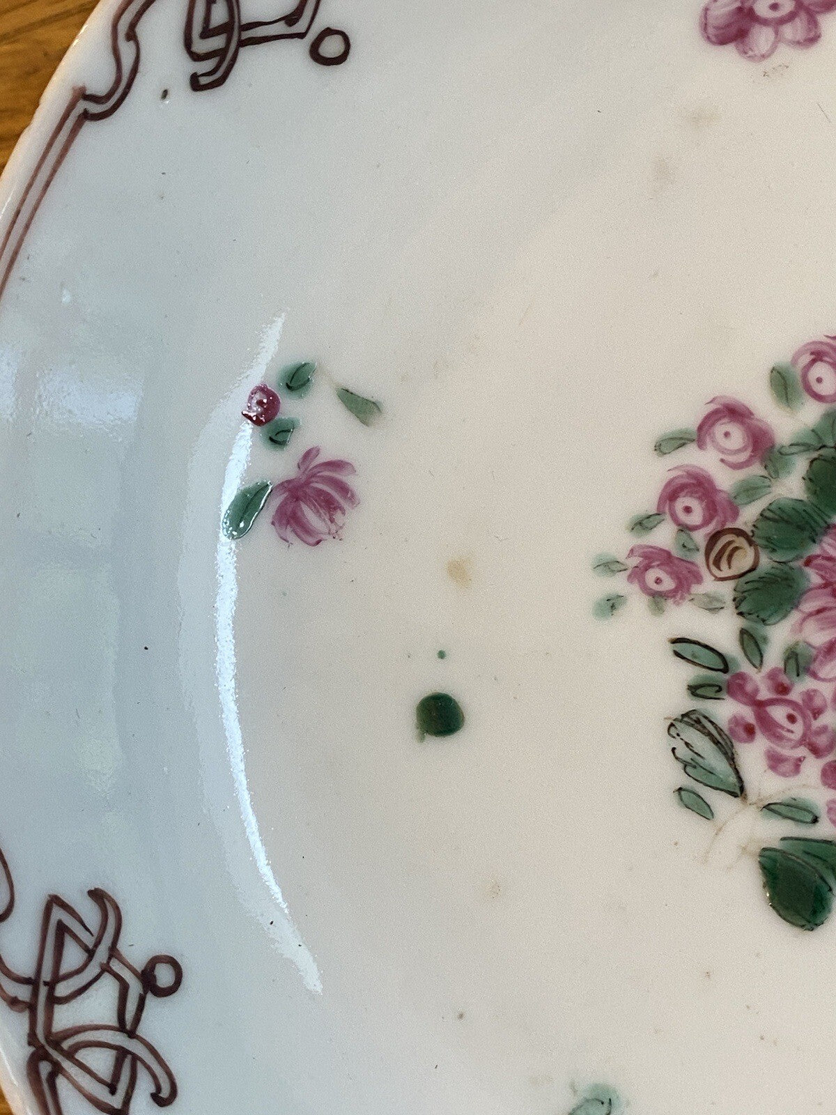 Qianlong Dynasty Antique Chinese 18th Century Porcelain Famile Rose Saucer Asian
