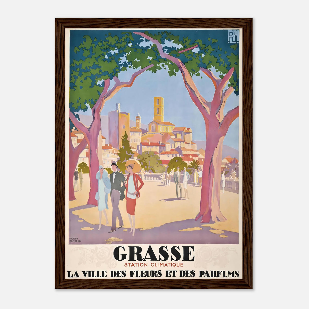 Roger Broders Grasse City of Flowers - French PLM Railway Art Deco Travel Poster Print