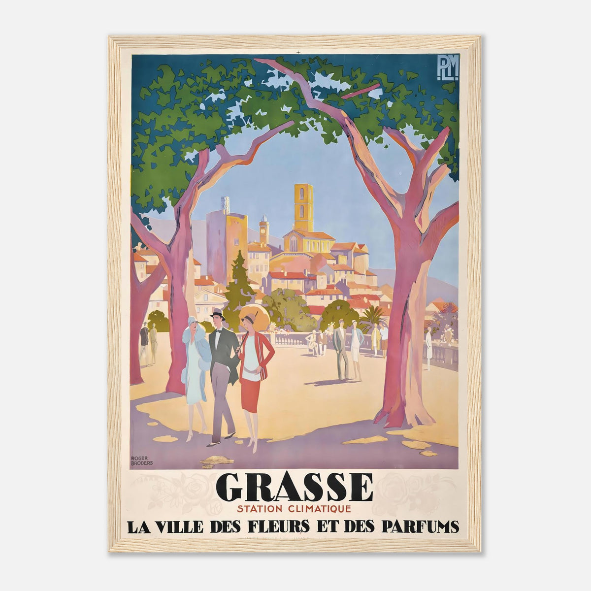 Roger Broders Grasse City of Flowers - French PLM Railway Art Deco Travel Poster Print