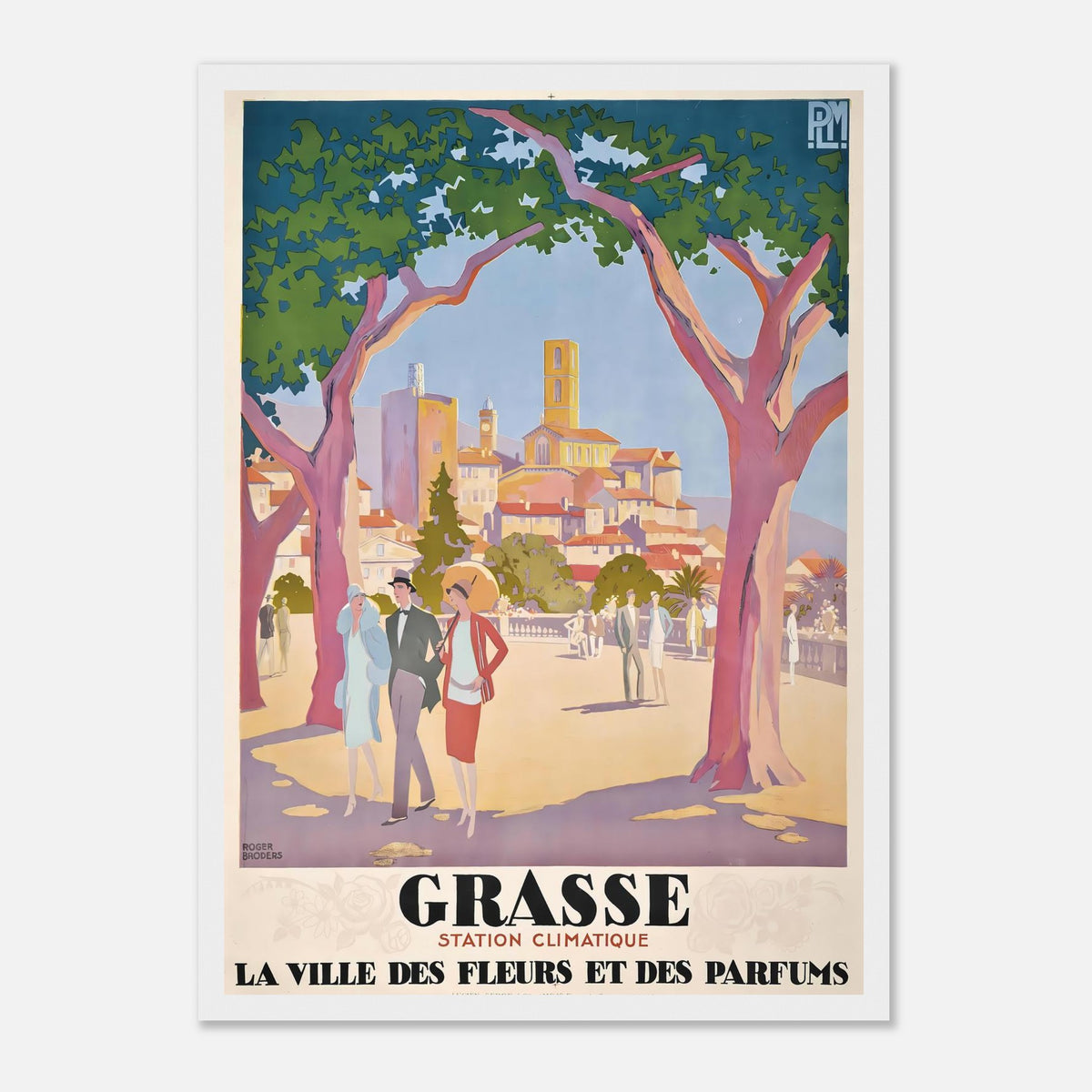 Roger Broders Grasse City of Flowers - French PLM Railway Art Deco Travel Poster Print