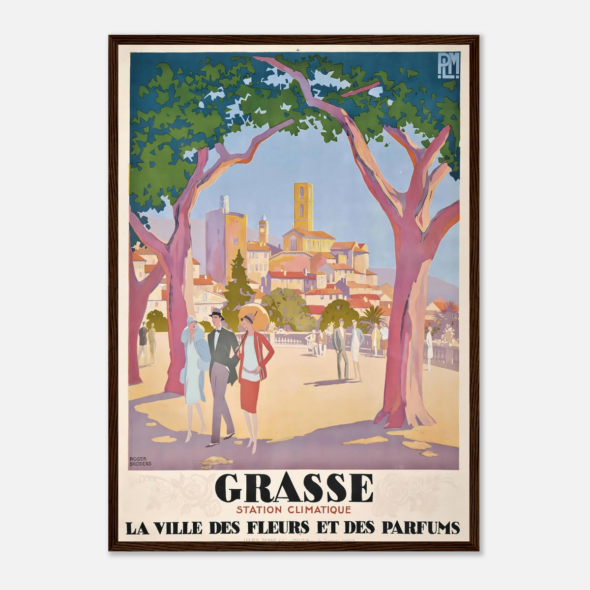 Roger Broders Grasse City of Flowers - French PLM Railway Art Deco Travel Poster Print