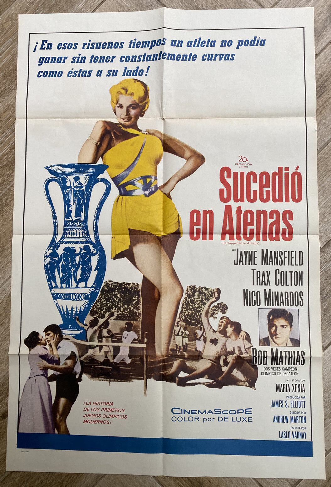 It Happened In Athens Jayne Mansfield One Sheet Film Poster 1962 Comedy Movie