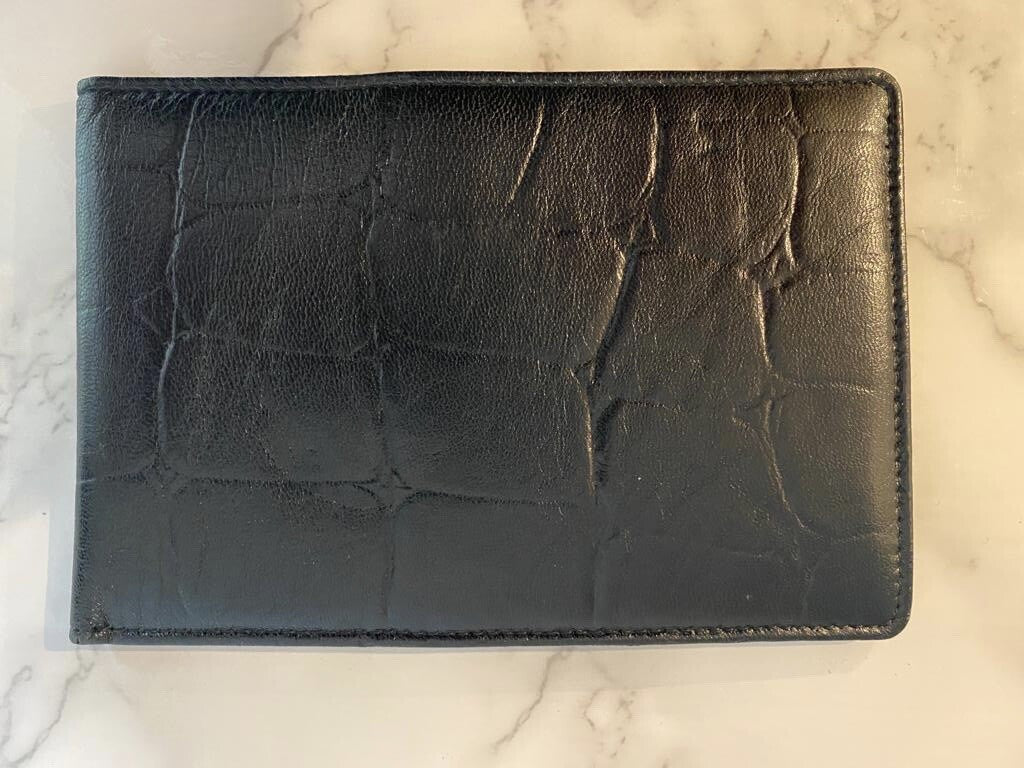 Mulberry Black Leather Moc Croc Crocodile Holder Designer Luxury