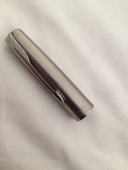 Vintage Parker Frontier Ball Point Pen Silver Chrome