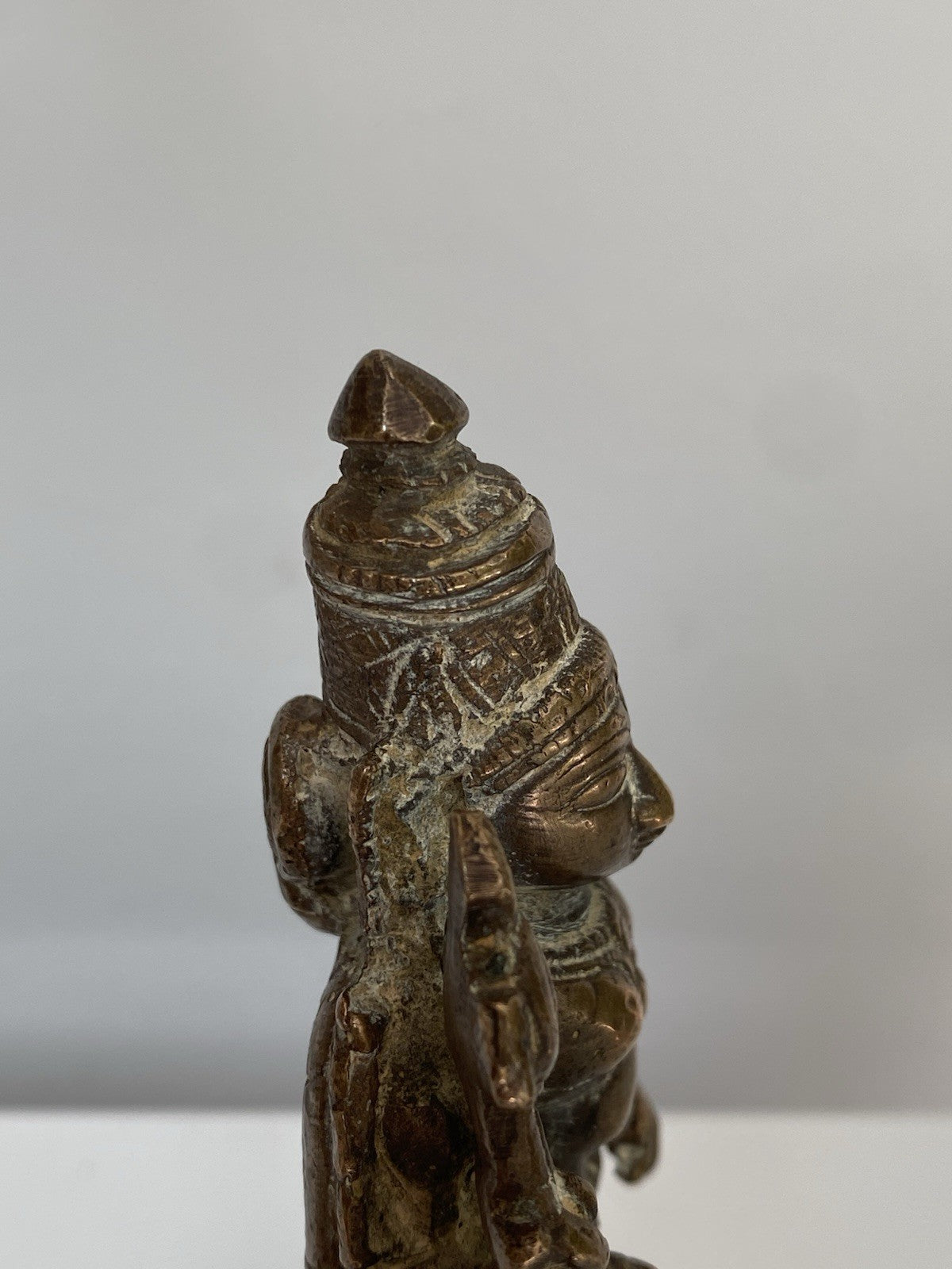 Antique Bronze Statue Vishnu Figure Sculpture 18th/ 19th Century Indian Hindu