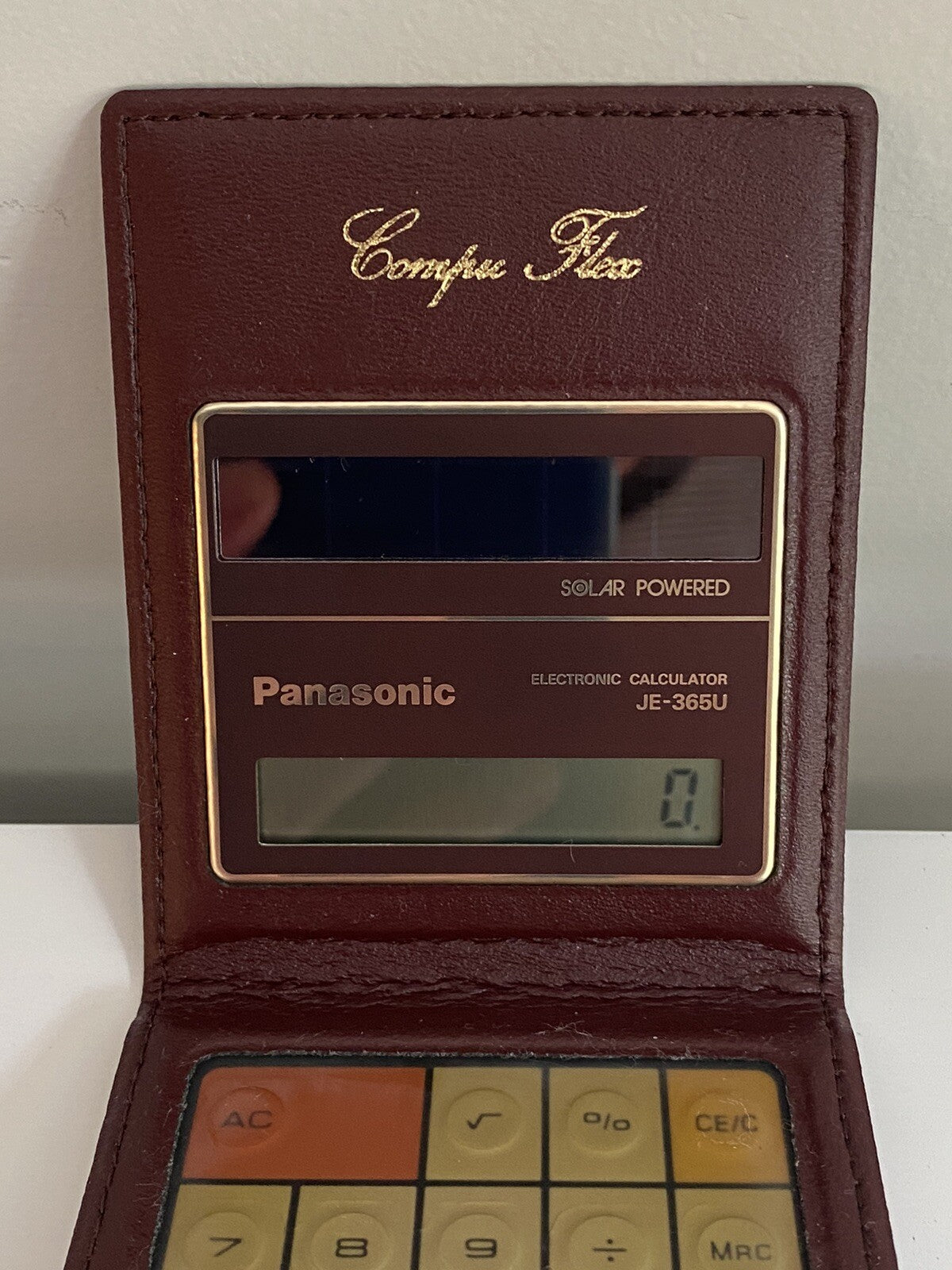 Vintage Panasonic  Calculator JE-365U-RED Compu Flex Solar Powered Japan