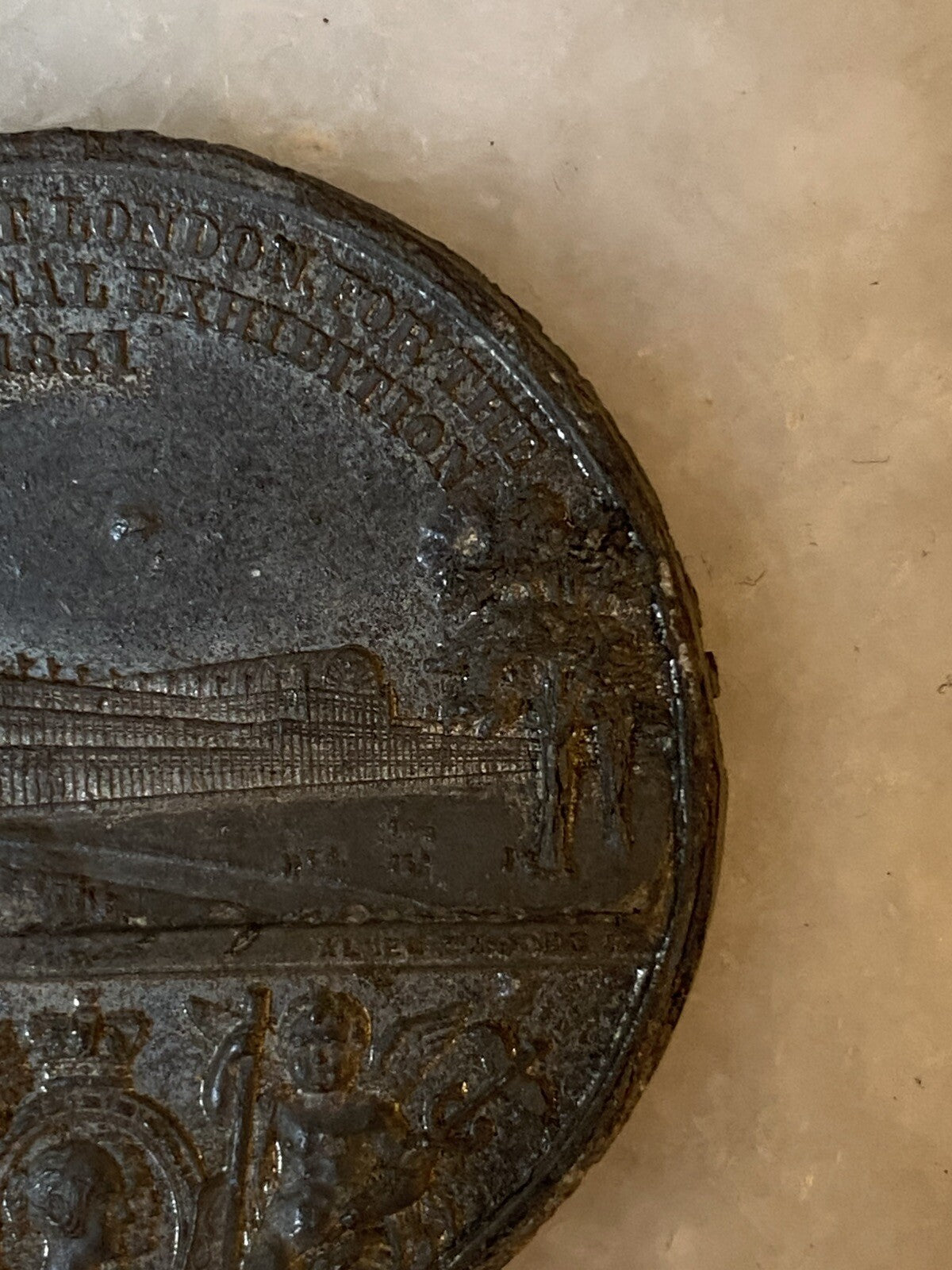Antique 1851 Great Exhibition Queen Victoria Albert Medal Coin Crystal Palace