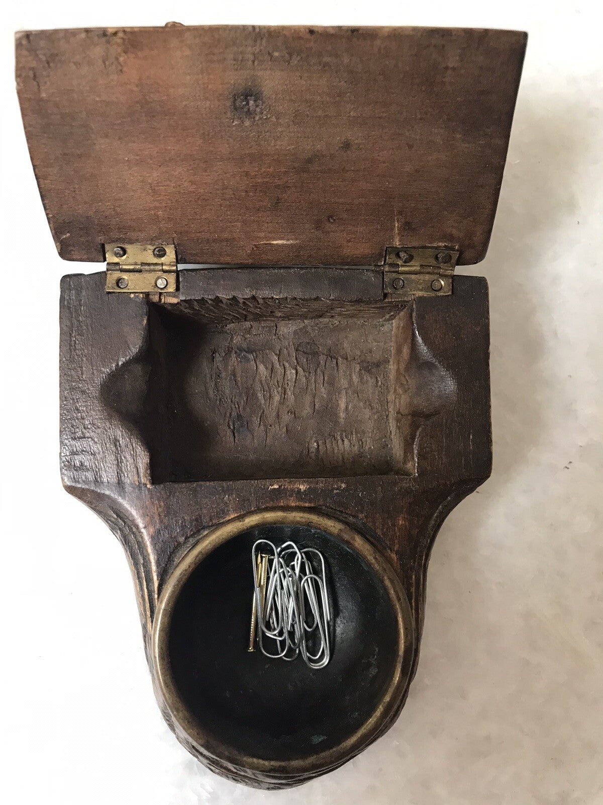 Antique Lucerne Lion 19th Century Black Forest  Box Swiss Stamp Box Desk Tidy