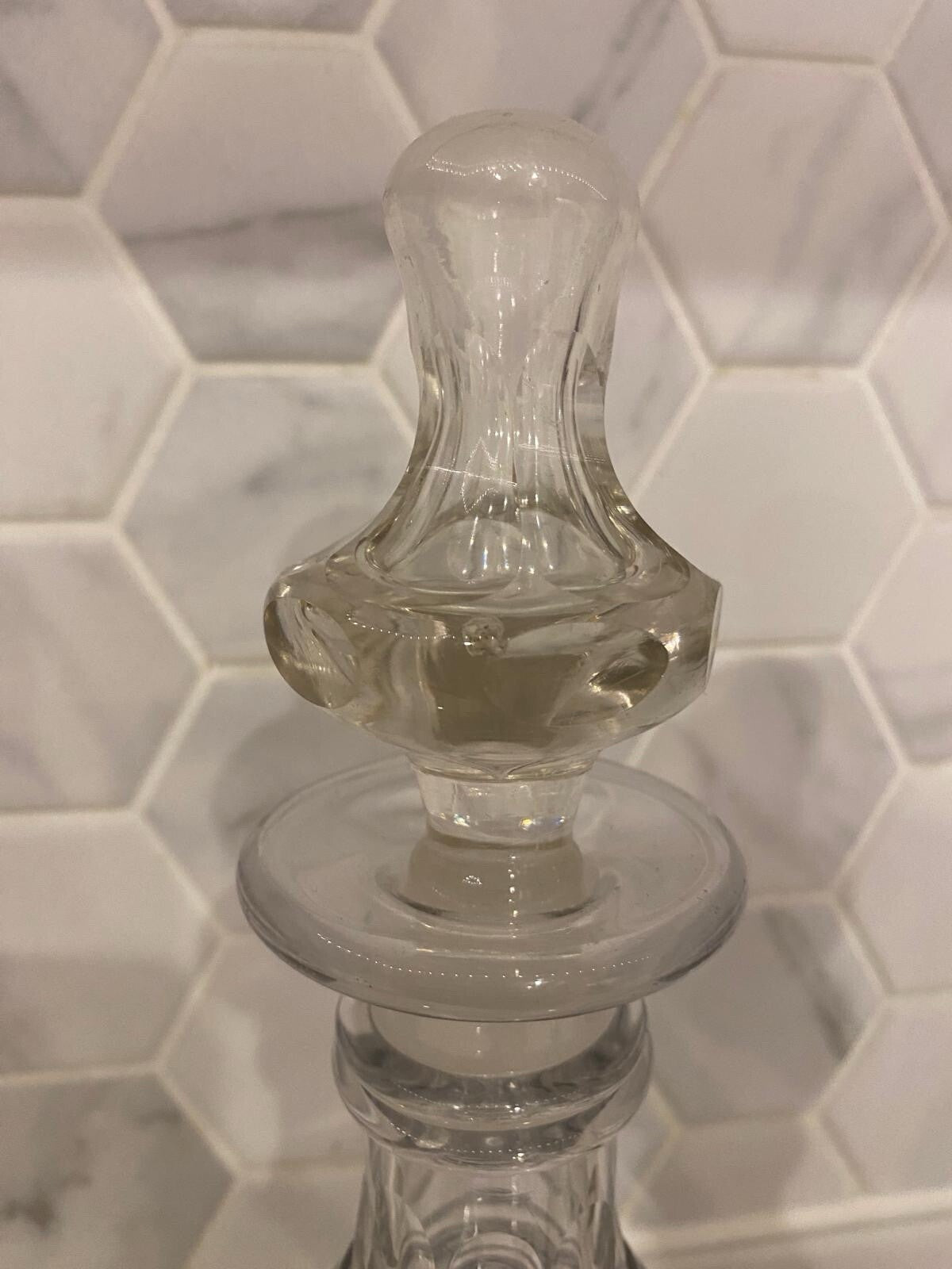 Rare Antique Pair Decanters C 1840 19th Cen Crystal Cut Glass Mallet Christmas