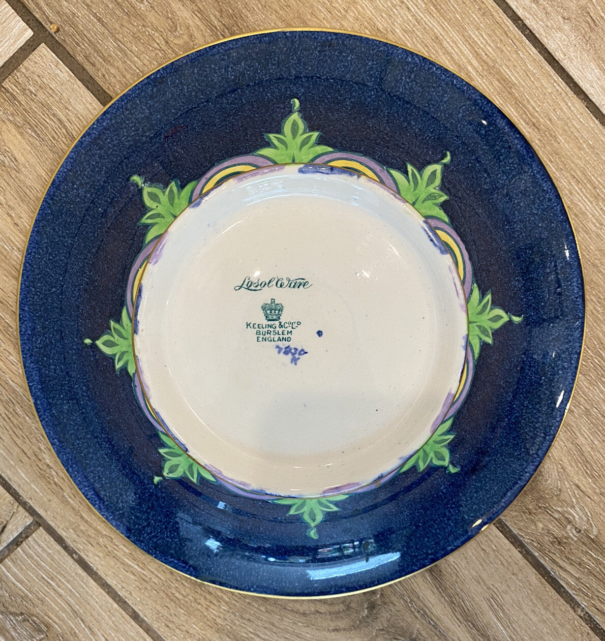Art Deco Keeling & Co Ltd Losol Ware Bowl Circa 1920 Hand Painted Porcelain
