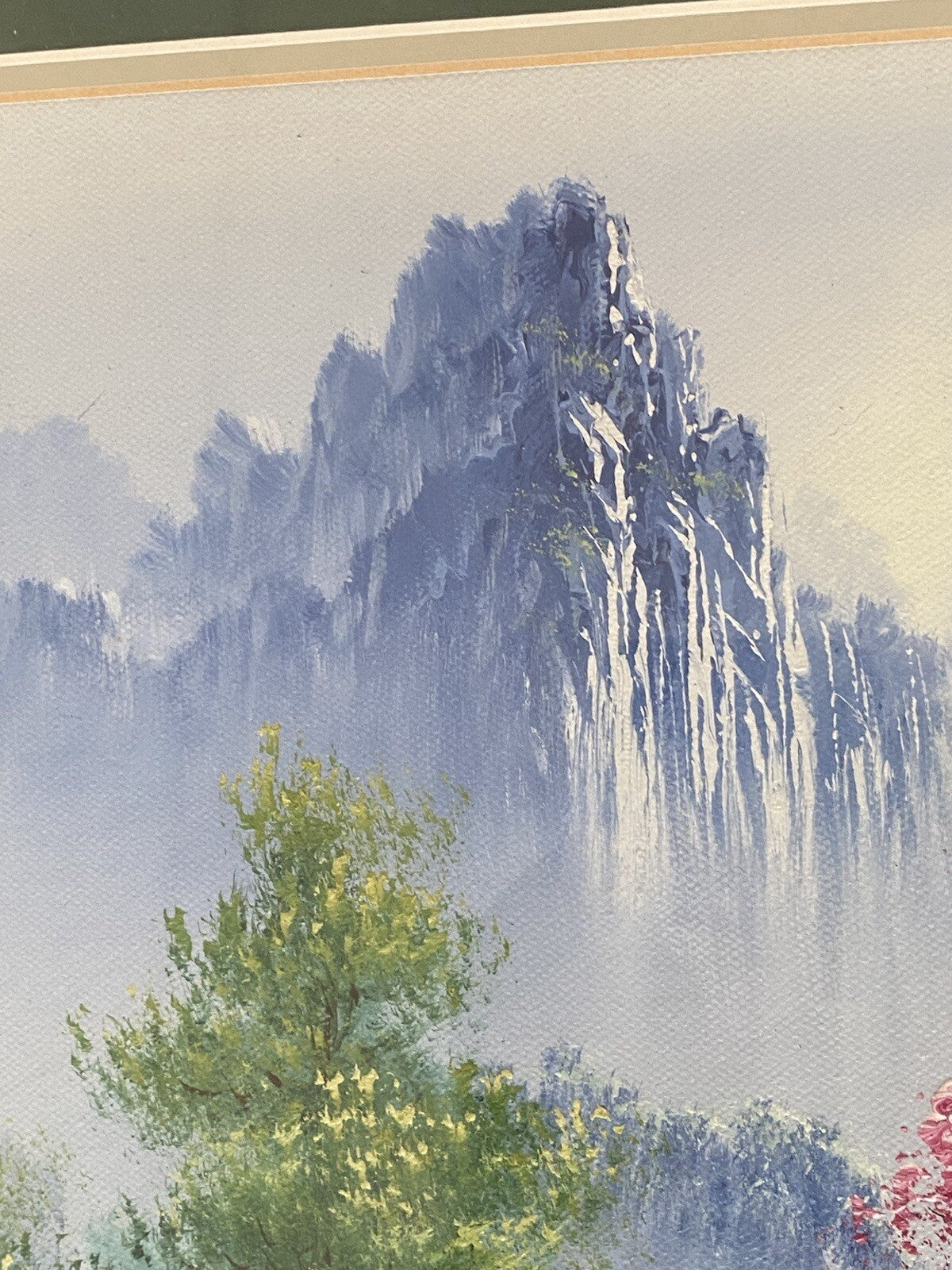Vintage Chinese Landscape Oil Painting Huangshan Mountains 20th Century Asian