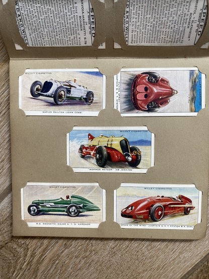 Cigarette 50 Card Set Wills’s Wills SPEED Car Boat Plane Record 1938 Complete