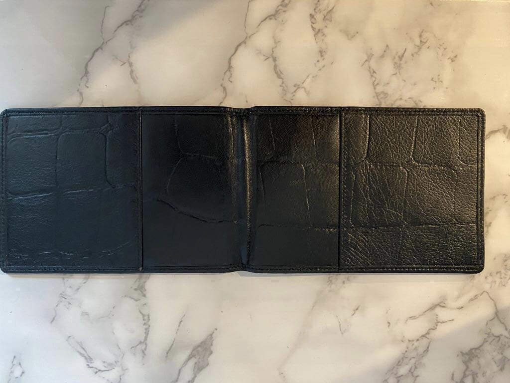 Mulberry Black Leather Moc Croc Crocodile Holder Designer Luxury