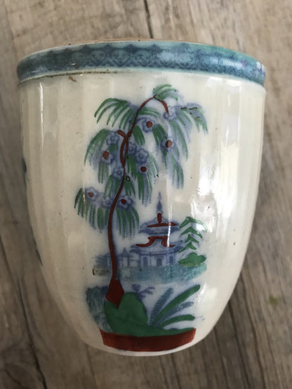 Vintage 19th Century Victorian Floral Small Pot With Lid