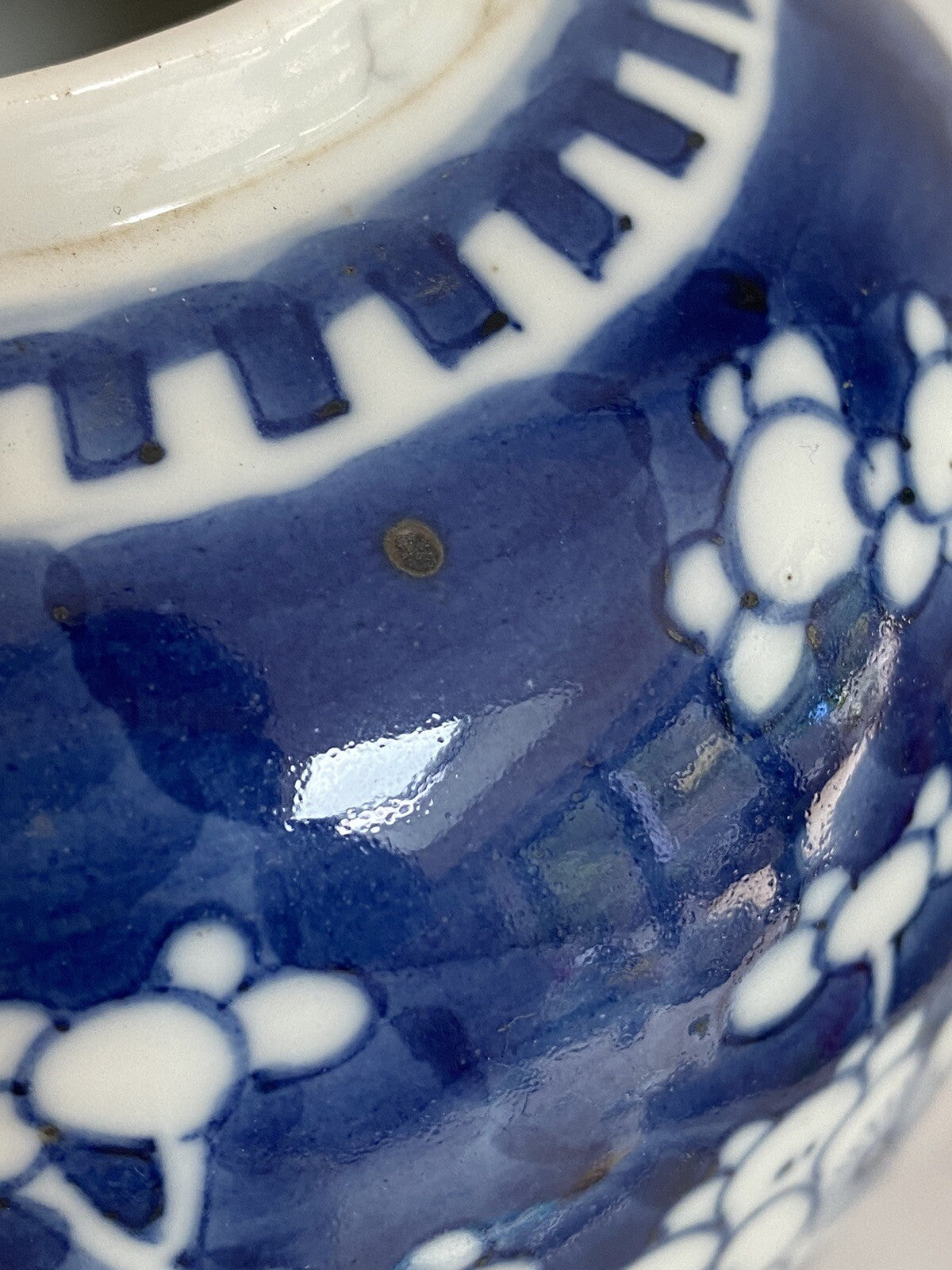 Antique Chinese Blue And White Prunus Ginger Jar Kangxi Double Ring Mark Asian