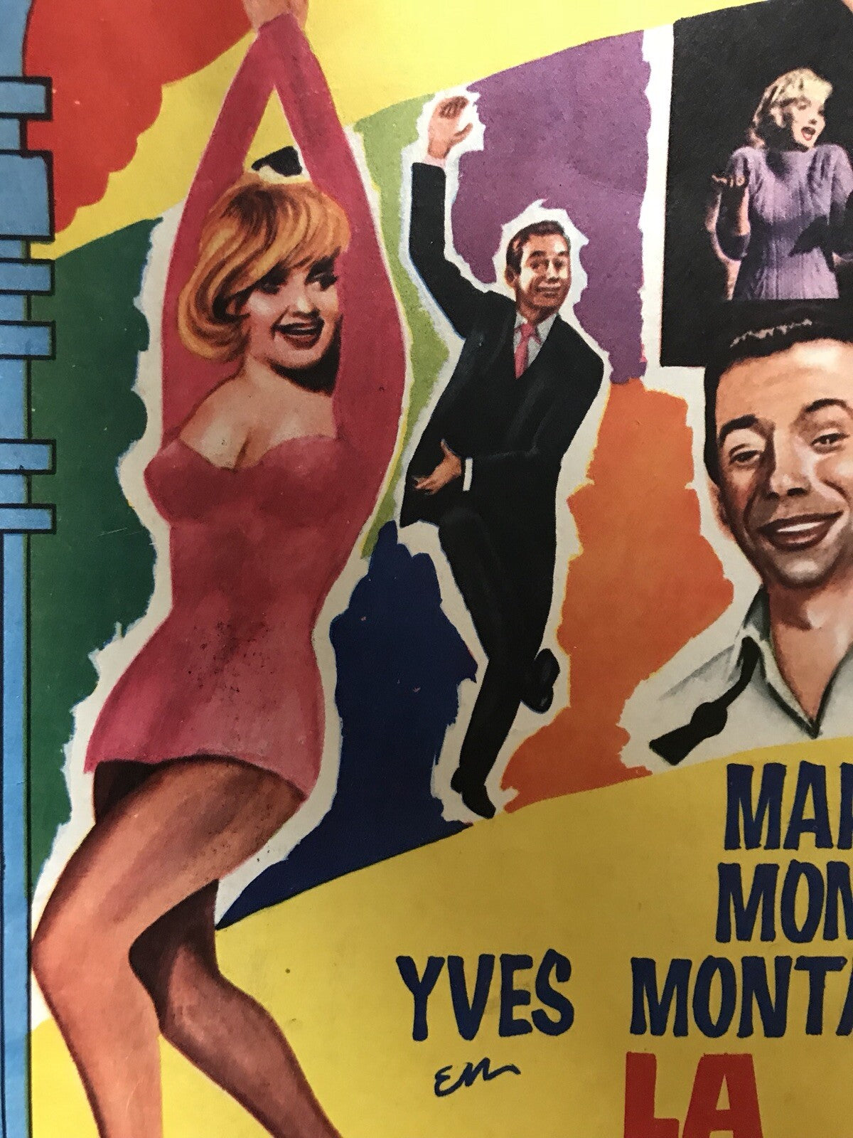 Original Vintage Lets Make Love Poster Marilyn Monroe Yves Montand