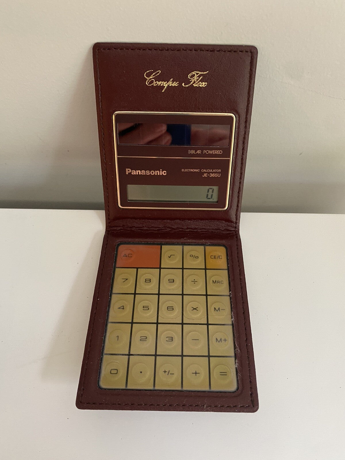 Vintage Panasonic  Calculator JE-365U-RED Compu Flex Solar Powered Japan