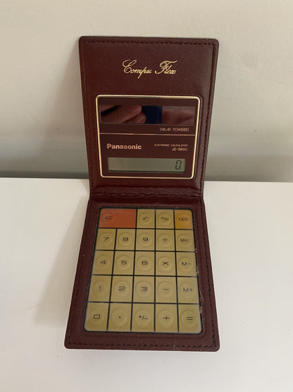 Vintage Panasonic  Calculator JE-365U-RED Compu Flex Solar Powered Japan