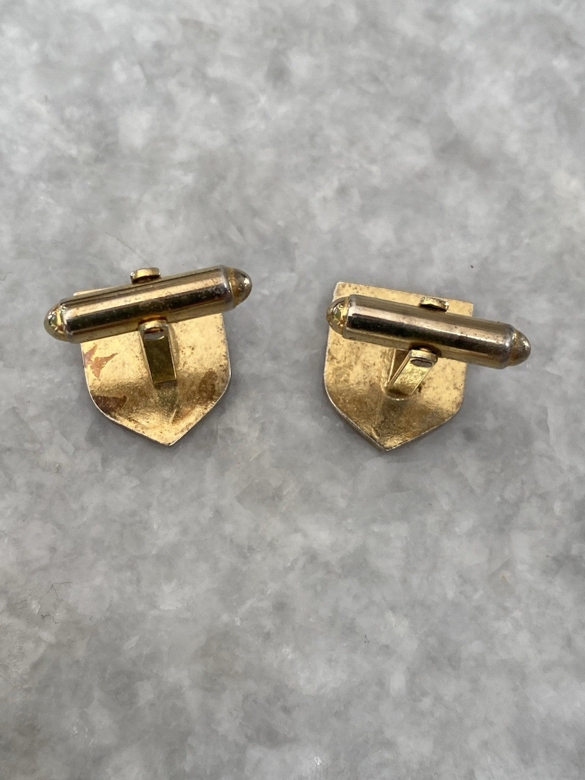 Vintage Pair Of Gold Plated Enamel Royal Engineers Military Regiment Cufflinks