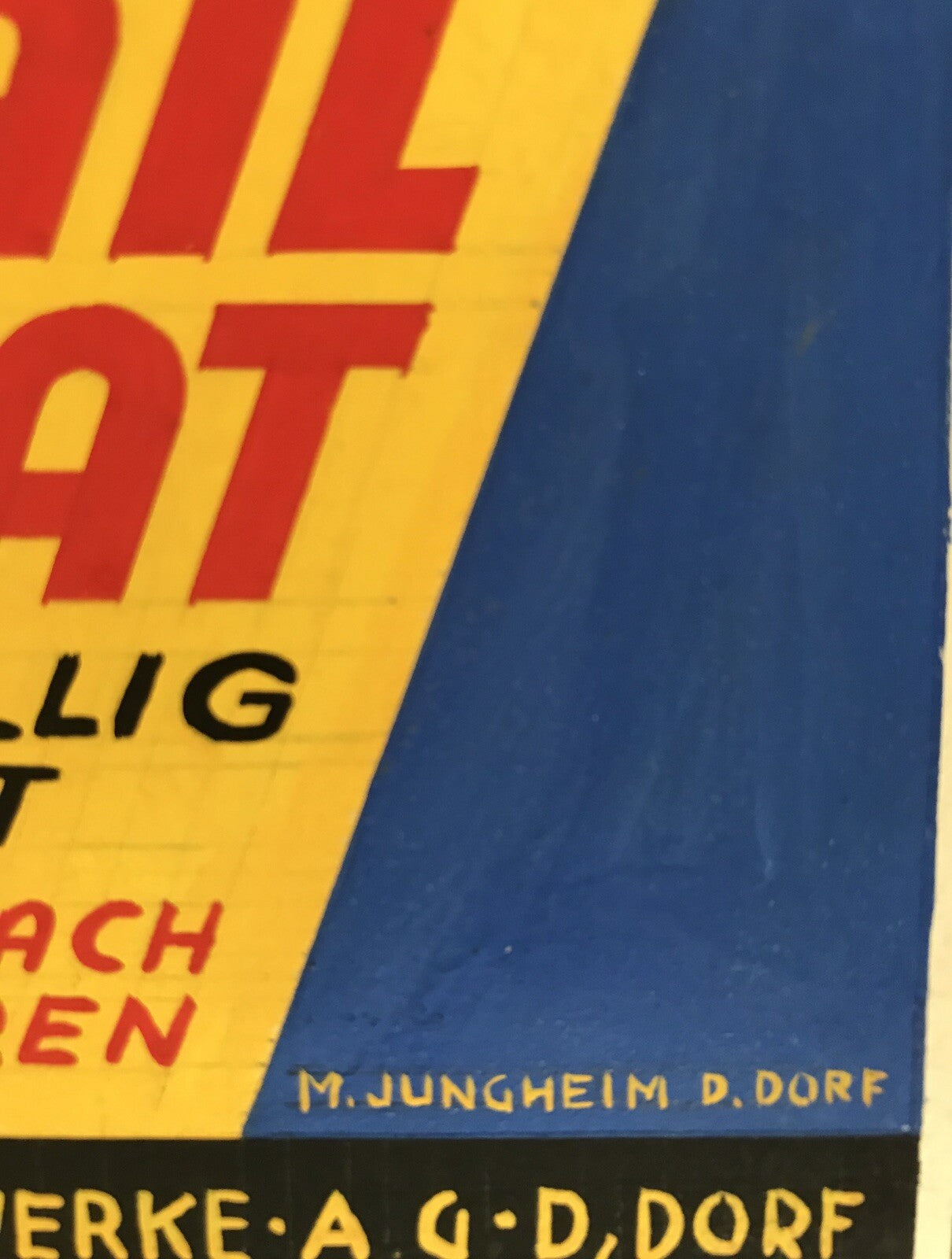 Original Vintage Hand Painted Poster Maquette Design Jungheim Art Deco German