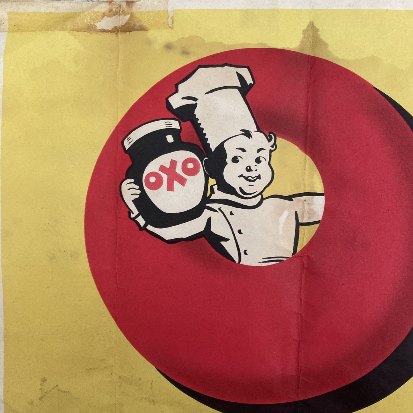 Original Rare Antique Vtg OXO Cube Advertising Poster Art Deco Sign Cookery Retr