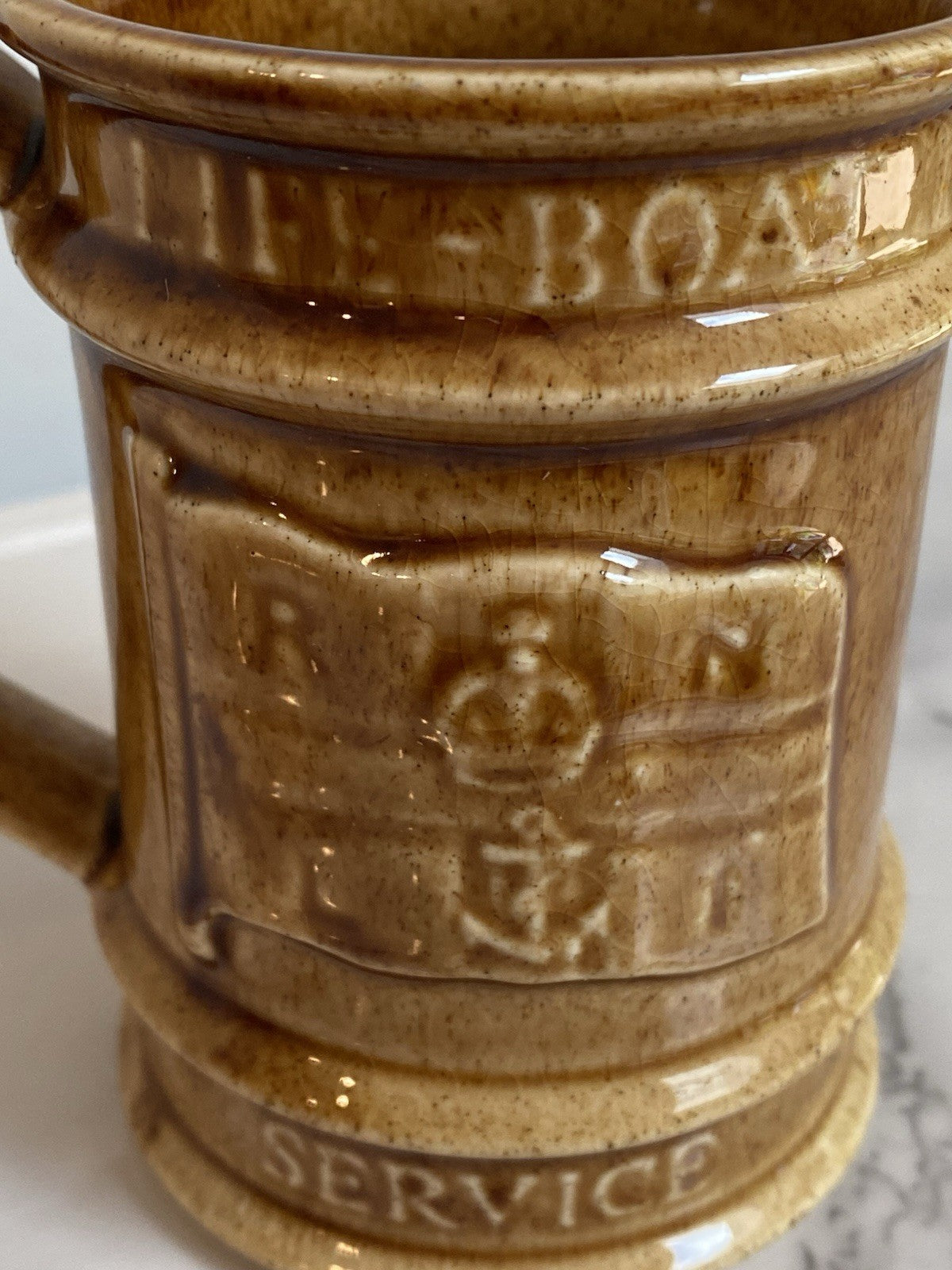 Holkham Pottery Commemorative Half Pint Tankard Mug RNLI Inshore Lifeboat Vtg