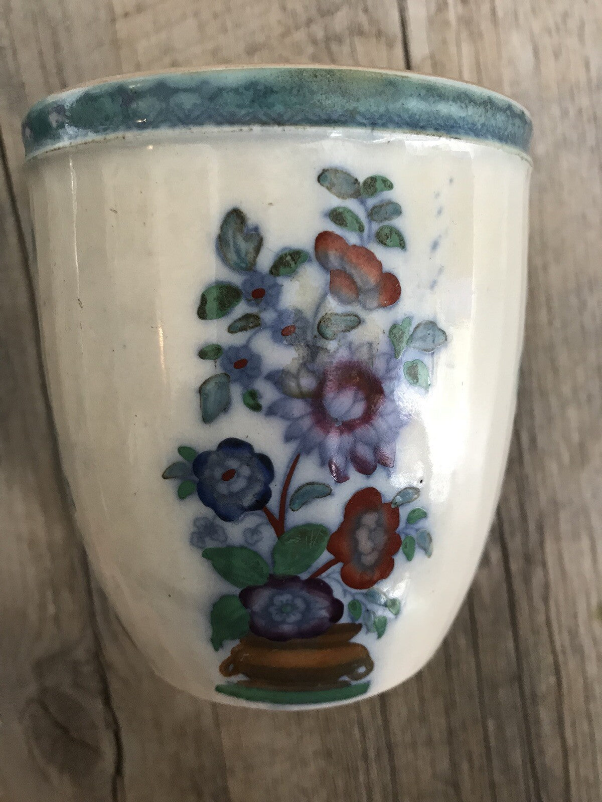 Vintage 19th Century Victorian Floral Small Pot With Lid