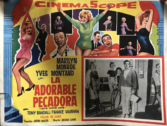 Original Vintage Lets Make Love Poster Marilyn Monroe Yves Montand