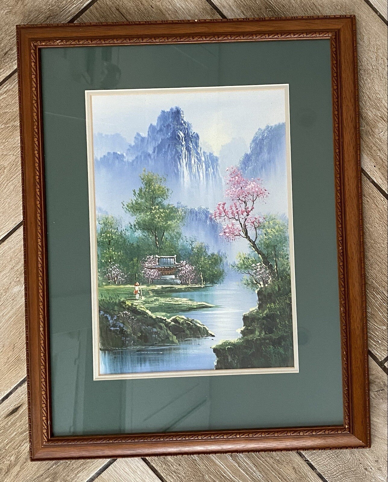 Vintage Chinese Landscape Oil Painting Huangshan Mountains 20th Century Asian