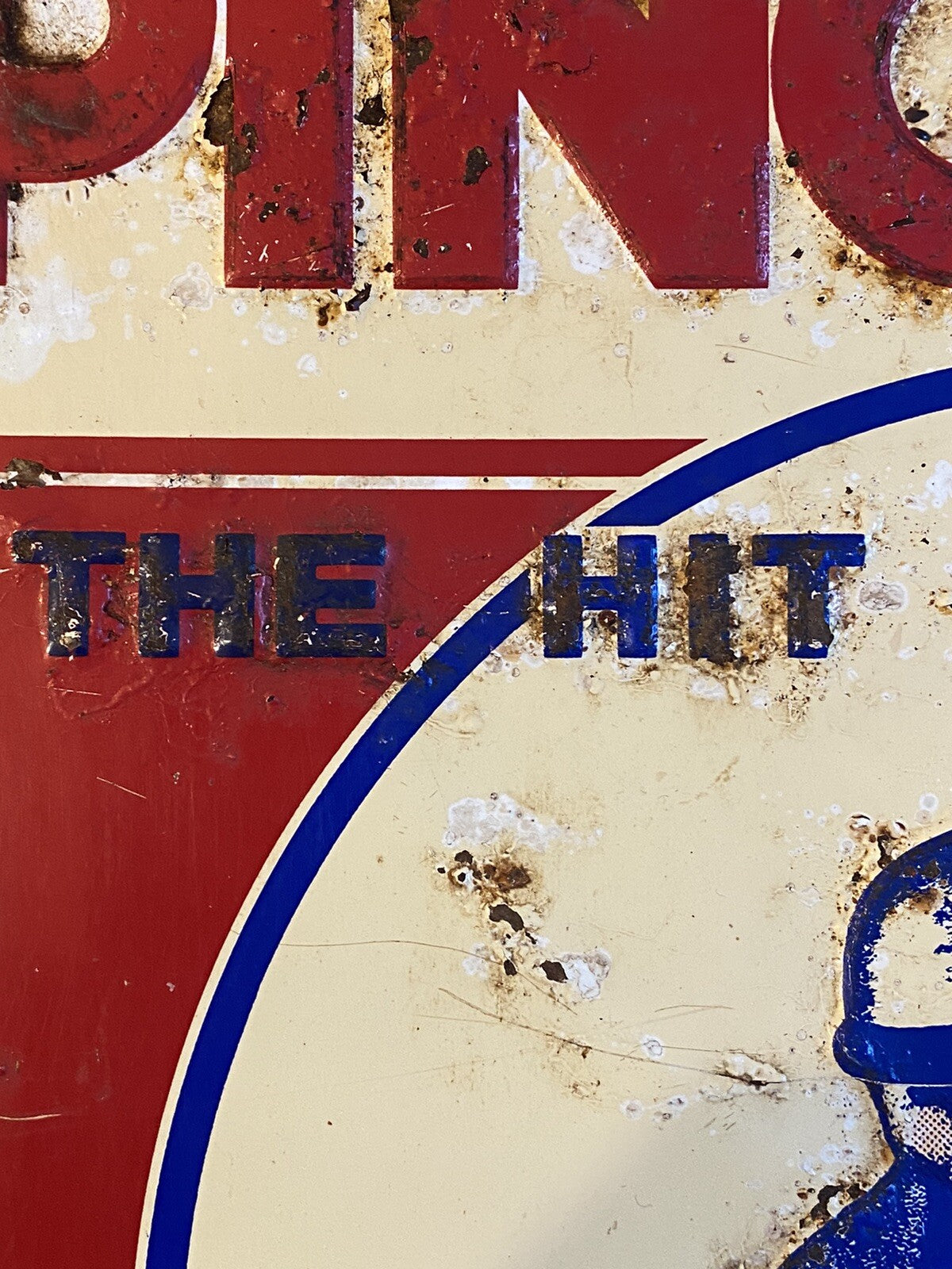 Original Vintage Antique Pinch Hit Chewing Tobacco Baseball Tin Sign Not Enamel