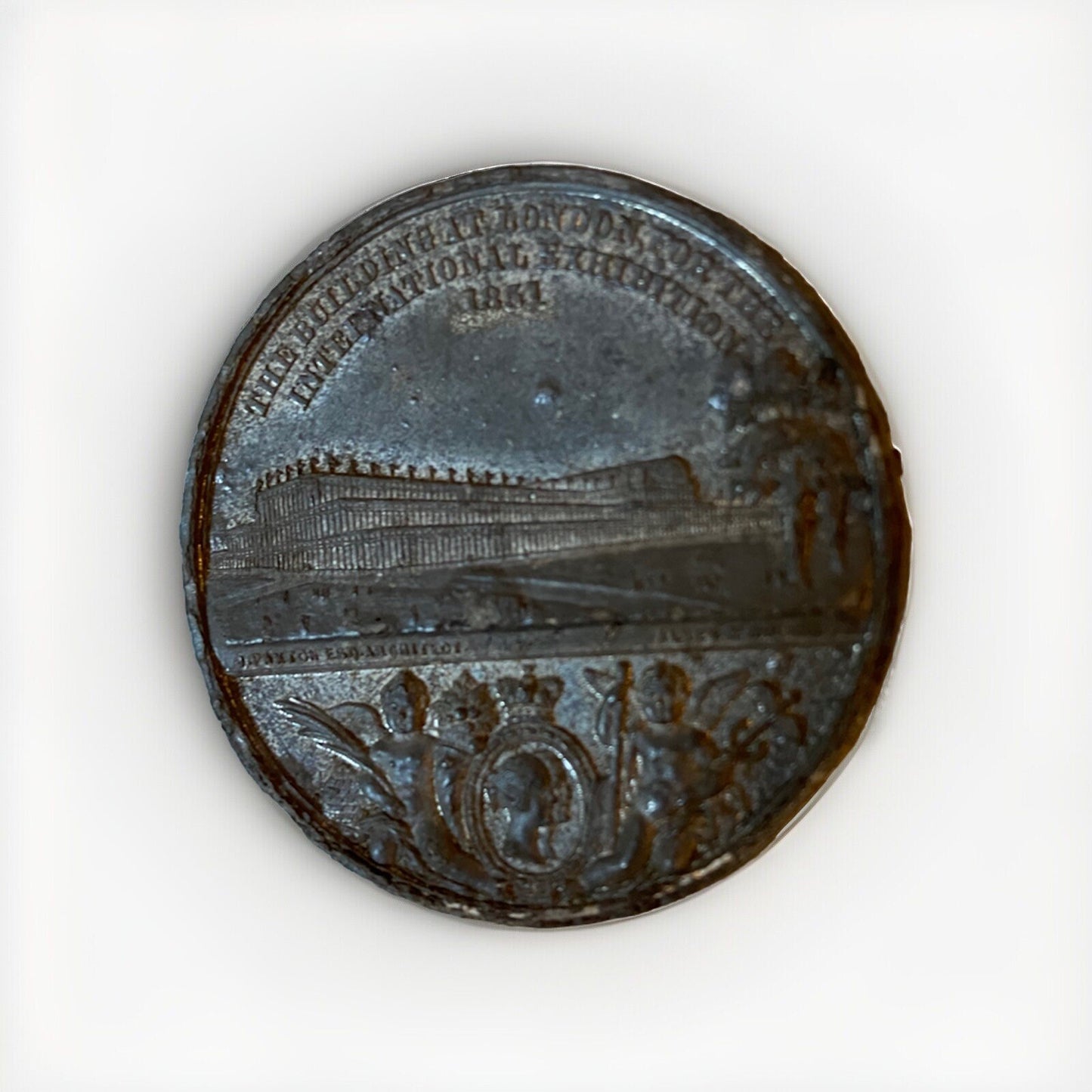 Antique 1851 Great Exhibition Queen Victoria Albert Medal Coin Crystal Palace