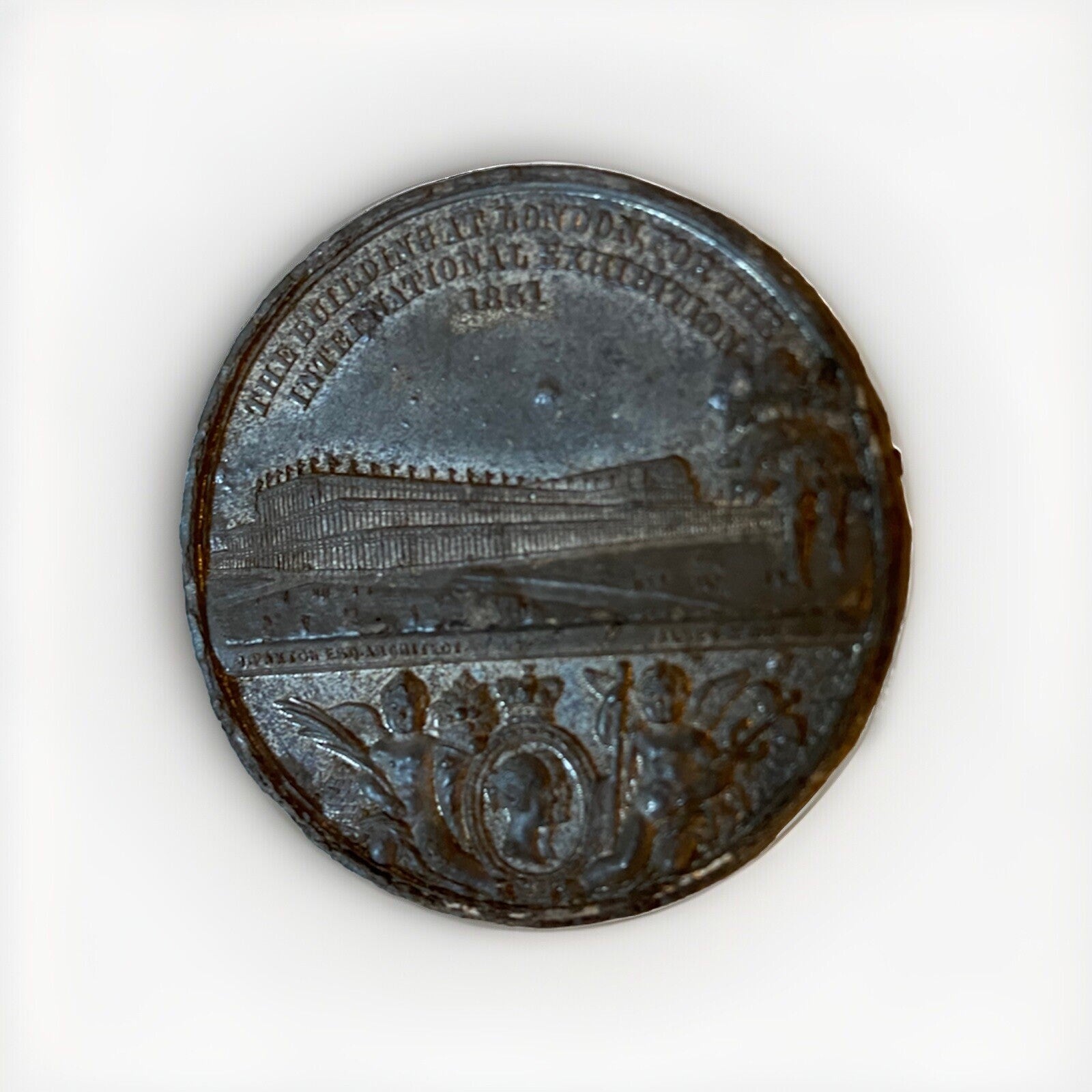 Antique 1851 Great Exhibition Queen Victoria Albert Medal Coin Crystal Palace
