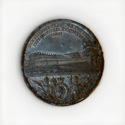 Antique 1851 Great Exhibition Queen Victoria Albert Medal Coin Crystal Palace