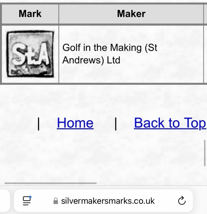 Solid Silver St Andrews Golf Scottish Enamel Pitch Mark Repair Course Hallmarks
