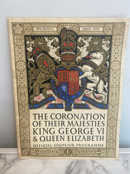 1937 King George VI Queen Elizabeth Mother Coronation Souvenir Royal Programme