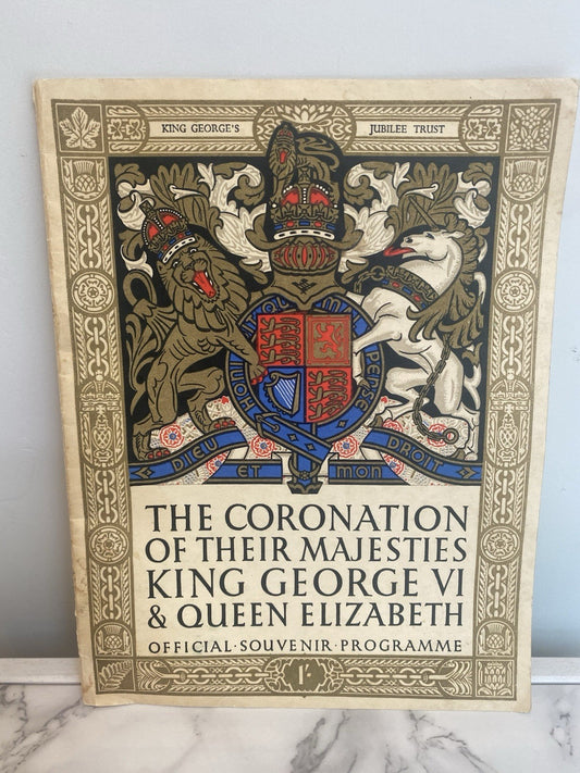 1937 King George VI Queen Elizabeth Mother Coronation Souvenir Royal Programme