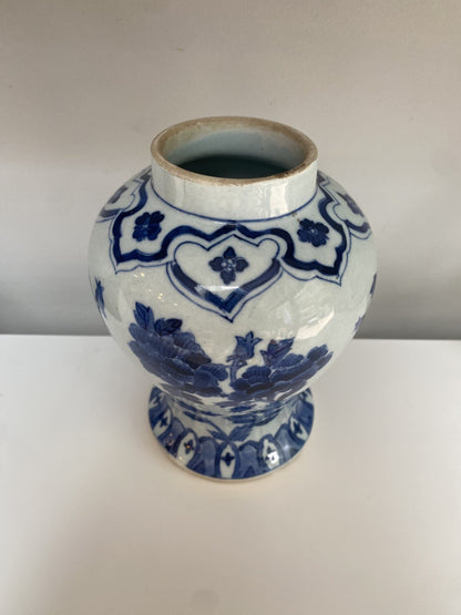 Chinese Antique Qing Dynasty Blue White Porcelain Vase Asian Ceramic Baluster