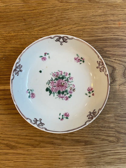 Qianlong Dynasty Antique Chinese 18th Century Porcelain Famile Rose Saucer Asian