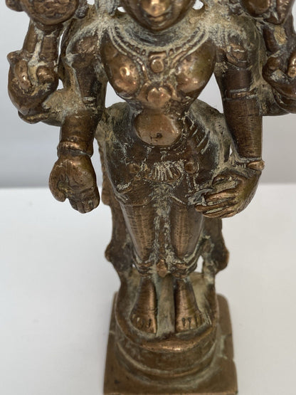 Antique Bronze Statue Vishnu Figure Sculpture 18th/ 19th Century Indian Hindu