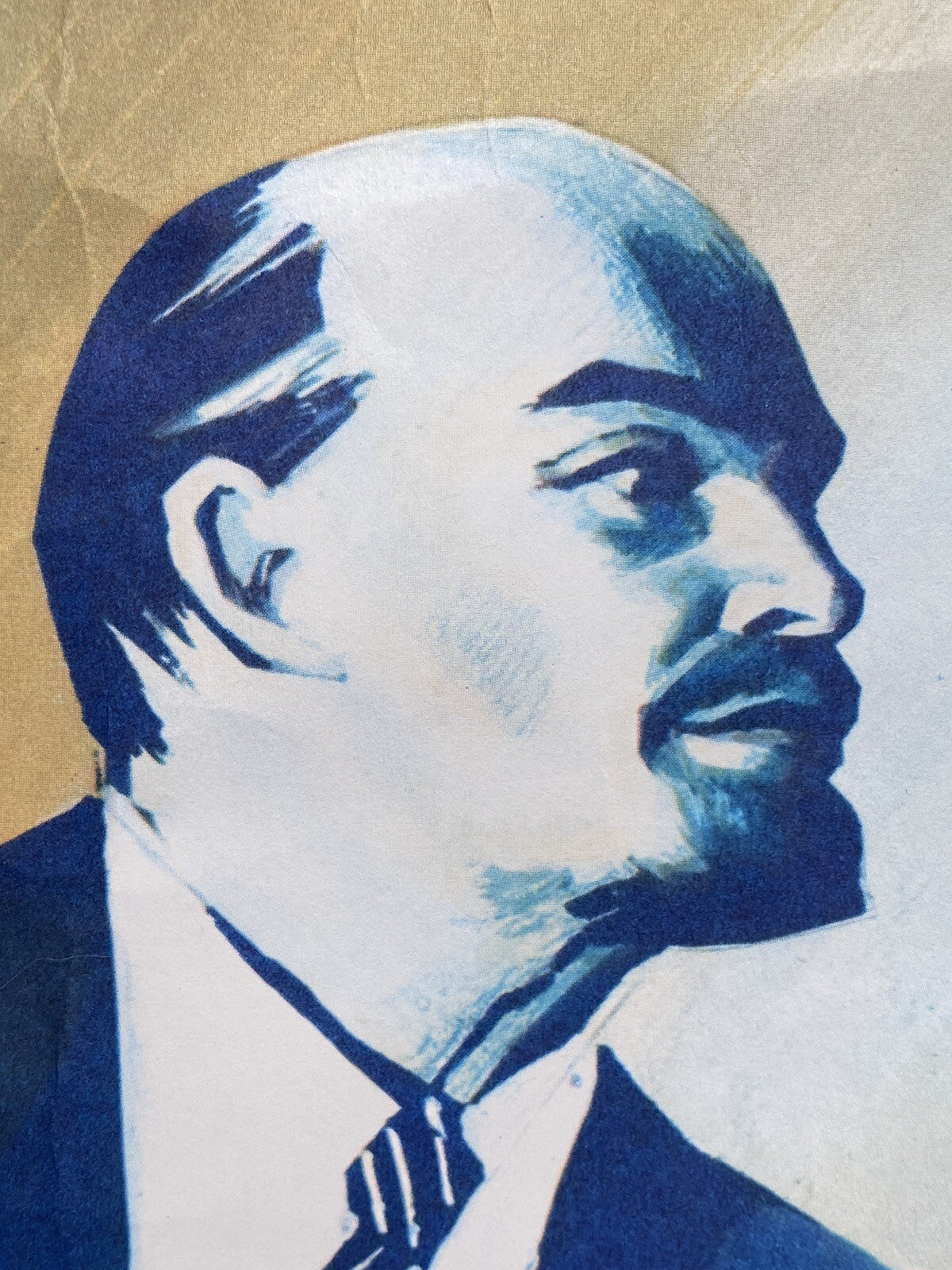 Original Vintage Russian Propaganda Poster Soviet Lenin Space Race Cosmonaut