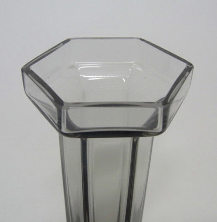 Original Wedgewood BRUTUS Hexagonal Vase Midnight Grey by Frank Thrower Vintage