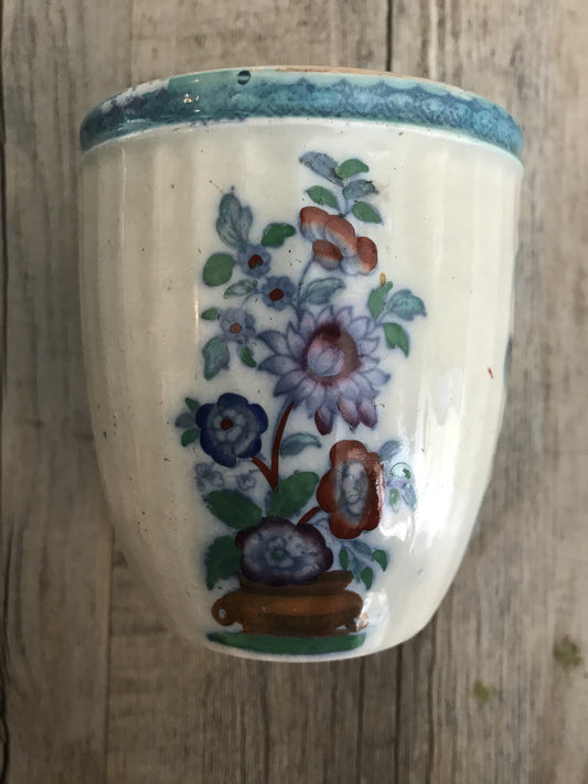 Vintage 19th Century Victorian Floral Small Pot With Lid