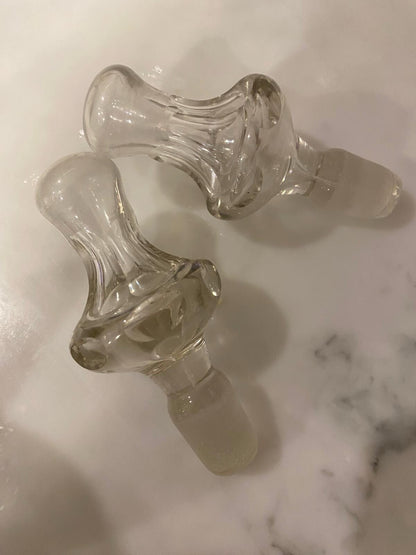 Rare Antique Pair Decanters C 1840 19th Cen Crystal Cut Glass Mallet Christmas