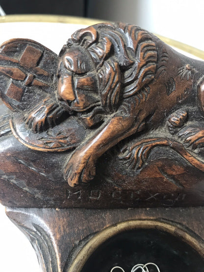 Antique Lucerne Lion 19th Century Black Forest  Box Swiss Stamp Box Desk Tidy