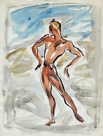 Original Charles Kiffer Painting Gouache Watercolour Poster French Advertising
