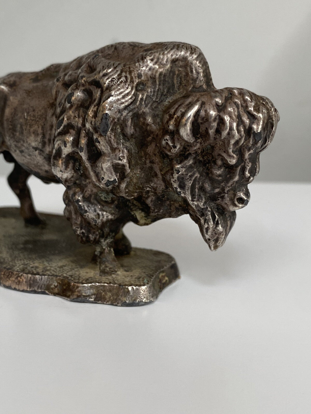 Rare Antique Buffalo Bison Car Hood Ornament Automobilia Bronze? Gas Petroliana