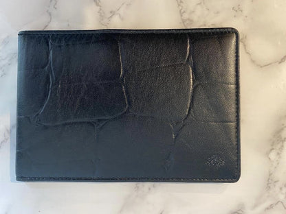 Mulberry Black Leather Moc Croc Crocodile Holder Designer Luxury
