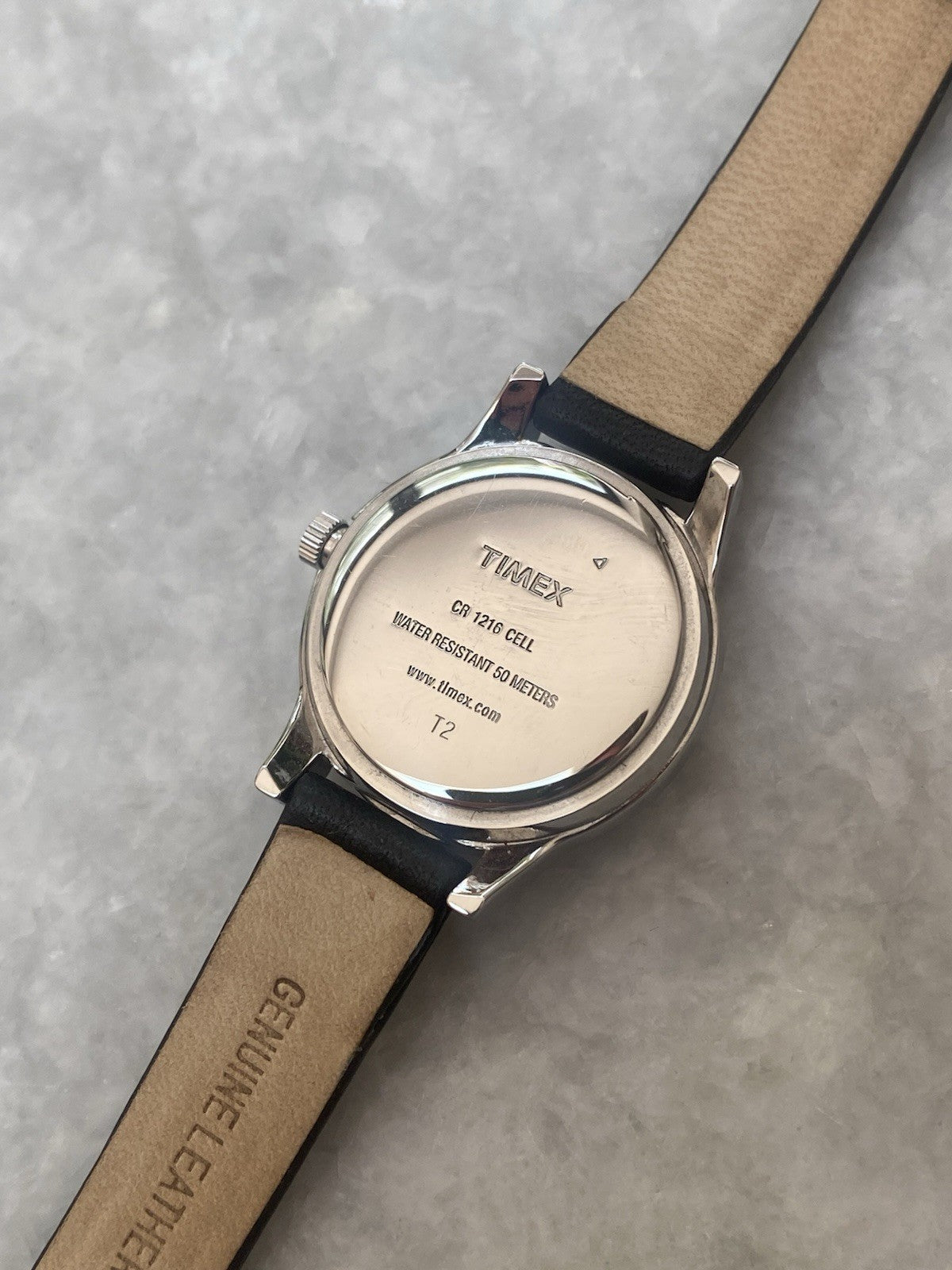 New Timex Watch Ladies Indiglo Black Leather Strap Quartz Water Resistant 5 ATM