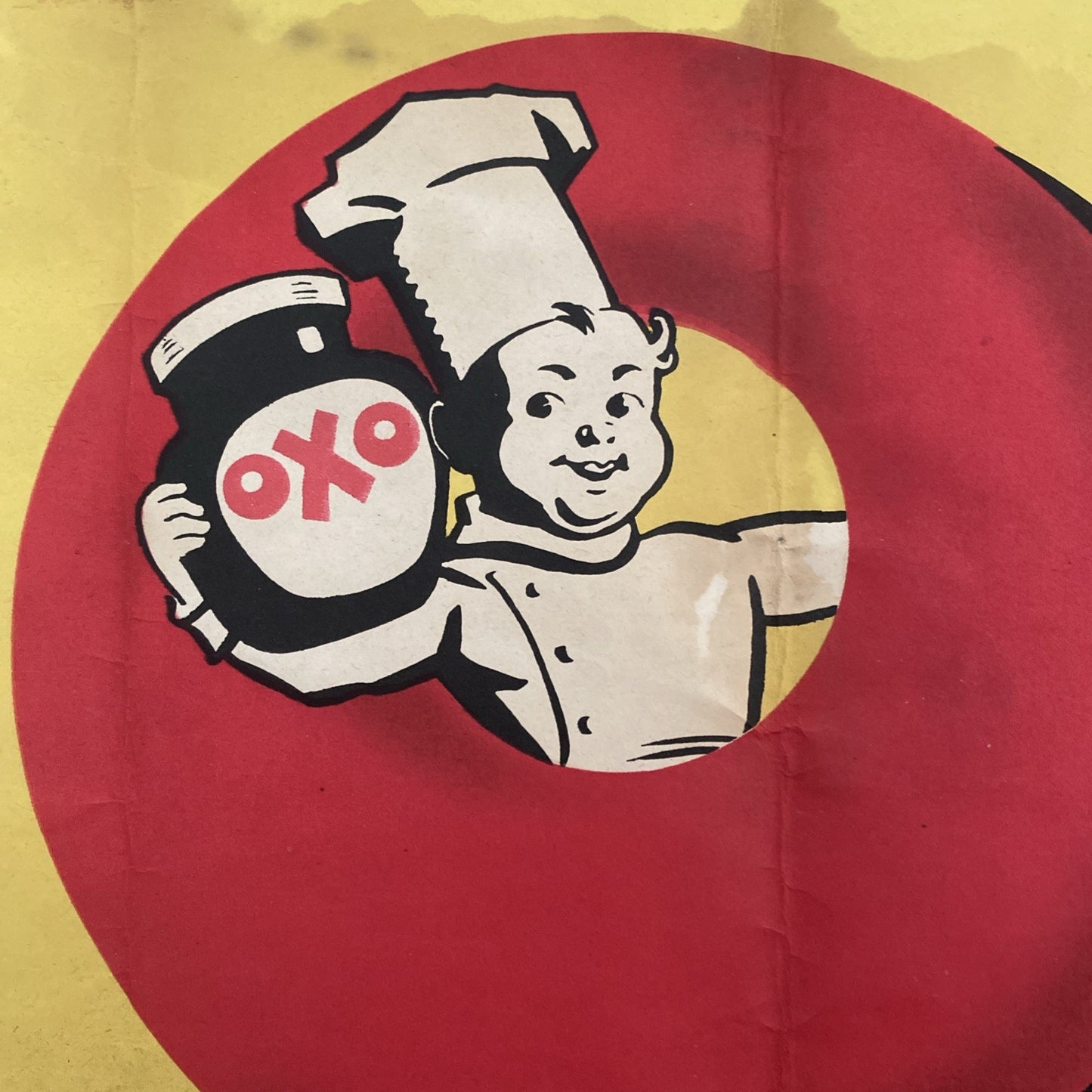 Original Rare Antique Vtg OXO Cube Advertising Poster Art Deco Sign Cookery Retr